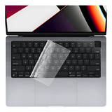 Protetor Teclado P Macbook Pro Max 14 Mod A2918 A2992 M3 Cor Silicone Transparente