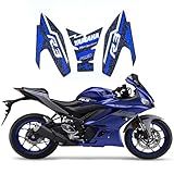 Protetores De Tanque De Gasolina Compatíveis Com Yamaha R3 Kit De Adesivos De Tanque De Combustível Para Motocicleta Almofada De Tração Lateral Do Tanque Protetor De Tanque De Combustível Azul