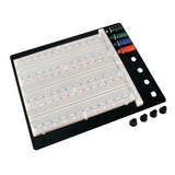 Protoboard 2420 Pontos Com Base Metálica E Bornes Breadboard