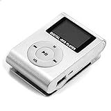 Pruie Mini Reprodutor De Música MP3 Portátil Metal Clip On MP3 Player Com Suporte Para Tela LCD TF Card Wide Application Silver