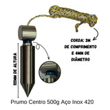 Prumo Centro 500 Gramas Inox 420 Base Apoío Alumínio Corda