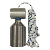 Prumo Face 1 Kg Aço Inox 420 Boia Aluminio Corda 3 Metros