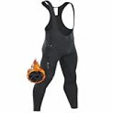 Przewalski Calça Masculina De Ciclismo Acolchoada 4D Forrada Com Lã Térmica Para Ciclismo Preto Térmico Com Bolsos P