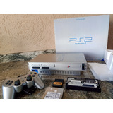 Ps2 Fat Satin Silver Lindo Hd Interno Lotado Controle Original Caixa Zerada Sony Playstation 2 Japones Prata Leitor 100 Com Manual
