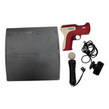 Ps3 Playstation 3 Slim 256gb Sony Cech 3001a 1 Bastão 1 Pistola 1 Câmera 3 Cabos ler Descrição Único Uso Ps3