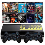 Ps3 Playstation 3 Super Slim + 2 Controles + The Last Of Us + Gta5 + Fifa 19 + Call Of Duty