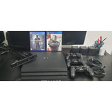 Ps4 Pro 1tb Com 3 Controles Originais Câmera Cuh 7116b