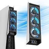 PS5 Cooling Fan MEQI PS5 Accessories Upgraded Quiet Cooler Fan With LED Light USB 3 0 Hubs Efficient Cooling Station For Playstation 5 Disc Digital Edition
