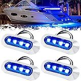 PSEQT Luzes Submersíveis Para Barcos Marítimos De 9 8 Cm à Prova D água Luzes Internas De Cortesia Luz De Cabine De Popa Para Iate De Pesca Pontão Veleiro Caiaque Baixo Barco Embarcação 12 V