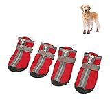 Pssopp 4Pcs Small Dog Boots  Soft Dog Booties Bottom Skid Resistance Dog Hiking Shoes Waterproof Puppy Booties 1 