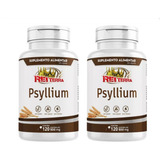 Psyllium 500mg 120 Capsulas Suplemento Rei Terra Kit 2 Unid 
