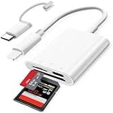 PuavntView Leitor De Cartão SD Para Iphone Ipad Adaptador De Cartão Micro SD Leitor De Cartão SD De Memória Visualizador De Câmera De Trilha Para Iphone Ipad Conecte E Jogue Branco