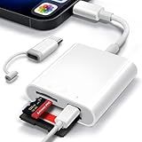 PuavntView Leitor De Cartão SD Para Iphone Ipad Adaptador De Cartão Micro SD Leitor De Cartão SD De Memória Visualizador De Câmera De Trilha Para Iphone Ipad Conecte E Jogue Branco