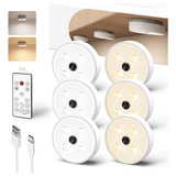 Puck Lights Com Controle Remoto Pacote Com 6 Unidades