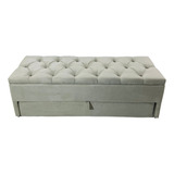 Puf Baú Com Gaveta Casal 140cm Super Elegante E Funcional