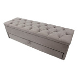 Puf Baú Recamier Com Gaveta 140x45x50cm sapateiro 