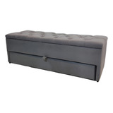 Puf Baú Recamier Com Gaveta Queen 160cm X45x45 sapateiro 
