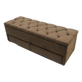 Puf Baú Recamier Com Gaveta Queen 160x50x45cm Alta Qualidade
