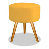 Puf Puff Para Sala E Hall De Entrada Banqueta Palito Amarelo