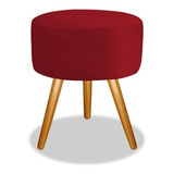 Puf Puff Para Sala E Hall De Entrada Suede Vermelho Top
