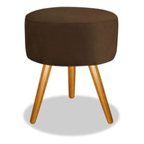 Puf Puff Para Sala Redondo Pé Palito Suede Várias Cores