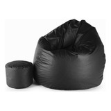 Pufe Adulto Cheio Puff Pera Courino Ou Suede Apoio De Pes