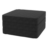 Puff 3 Em 1 Solteiro Preto Gordinho Puff Multiuso Comfort