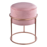 Puff Argola De Ferro Luxo Veludo Soft Slim