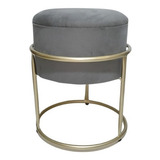 Puff Argola Dourado Luxo Com Pezinho borrachinha 