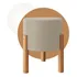 Puff Banqueta Decorativa Linho Pés Madeira Envio Imediato