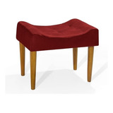 Puff Banqueta Estofada Pés Palito Pufes Retrô Já Cor Vermelho