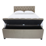 Puff Baú E Cabeceira King 200cm Painel New 