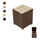 Puff Baú Quadrado Organizador Decorativo Guarda Objeto
