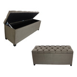 Puff Baú Queen Recamier Para Cama Box 158cm   New  