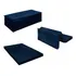 Puff Baú Recamier Para Sala Que Vira Cama Casal Dobrável Cor Azul