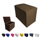 Puff Baú Retangular Decorativo Organizador Porta Objetos