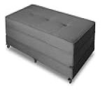 Puff Cama Casal Dobravel Com Rodízios Lindecor -Cinza-