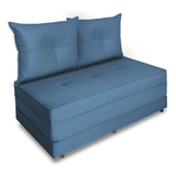 Puff Cama Dobrável Casal 130cm Com 02 Almofadas