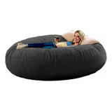 Puff Cama Gigante Redondo Suede 120x50 Com Enchimento Sala