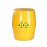 Puff Cerâmico Seat Garden Banqueta Jardim Amarelo