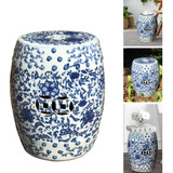Puff Cerâmico Seat Garden Banqueta Jardim Oriental Decoração