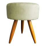 Puff Decorativo Banqueta Pé Palito Milão Suede Bege Oferta