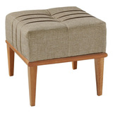 Puff Decorativo Em Linho Quadrado Valentin Agarb Decor Cor Linho Bege