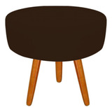 Puff Decorativo Lavinia Suede Pes Castanho Marrom