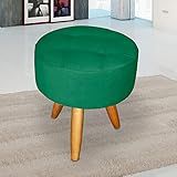 Puff Decorativo Redondo Moderno Resistente Verde 