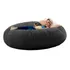 Puff Grande Adulto 1,40 X 40 + Enchimento + Almofada Cor Preto Suede - 20kg