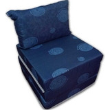 Puff Luckspuma Vira Cama + Travesseiro Solteiro 3 Em 1 Azul