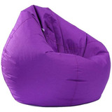 Puff maça Cheio Redondo Apoio De Pés Grande Couro Sintético Cor Roxo