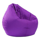 Puff Maça Redondo Bonito Compacto E Multiuso Cheio Cor Roxo