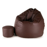 Puff Pera Grande Couro Sintetico 110x80 Pufe Sem Enchimento